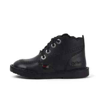 Adlar Hi Scallop Lederstiefel für Mädchen, schwarz