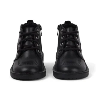 Adlar Hi Scallop Lederstiefel für Mädchen, schwarz