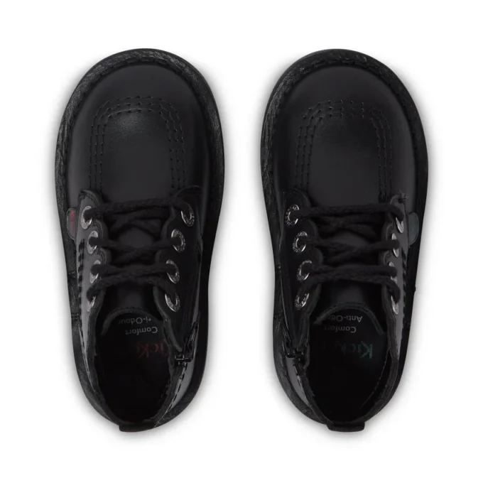 Adlar Hi Scallop Lederstiefel für Mädchen, schwarz