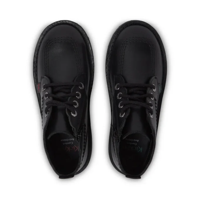 Adlar Hi Scallop Lederstiefel für Mädchen, schwarz
