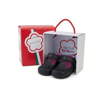 Baby Kick T Glitter Textile Schwarz