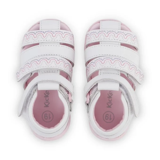 Baby Wriggle Wave Sandalen Leder Weiß Baby Wriggle Wave Sandalen Leder Weiß