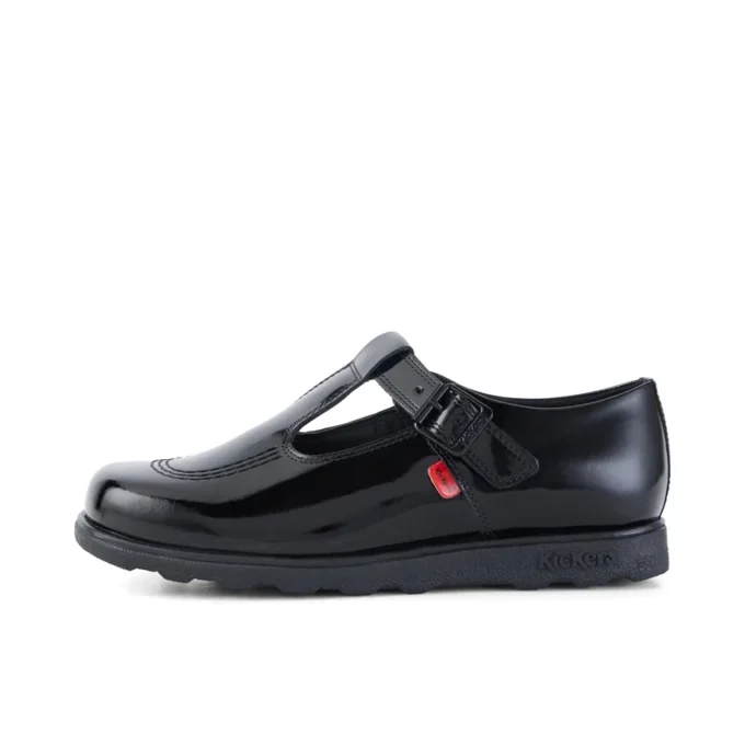 Damen Fragma T-Buckle Lackleder Schwarz Damen Fragma T-Buckle Lackleder Schwarz