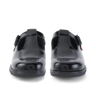 Damen Fragma T-Buckle Lackleder Schwarz