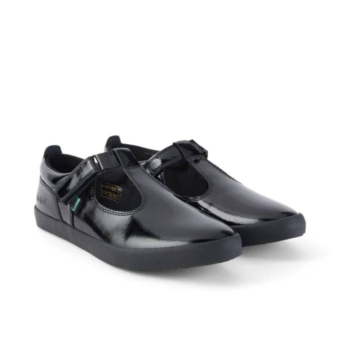 Jugend-Damen Kariko T-Bar Lackleder Schwarz Jugend-Damen Kariko T-Bar Lackleder Schwarz