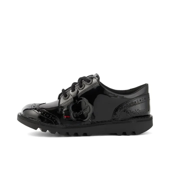 Jugend-Damen Kick Lo Brogue Lackleder Schwarz Jugend-Damen Kick Lo Brogue Lackleder Schwarz