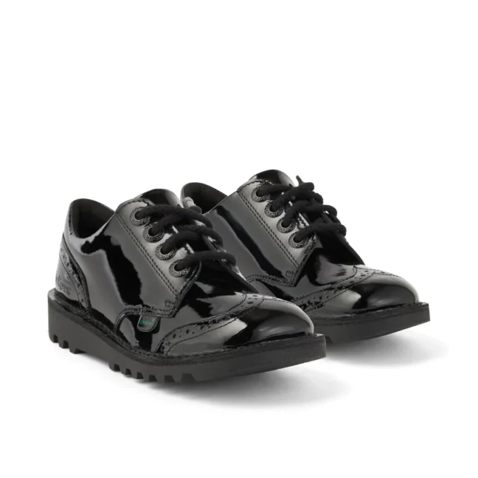 Jugend-Damen Kick Lo Brogue Lackleder Schwarz Jugend-Damen Kick Lo Brogue Lackleder Schwarz