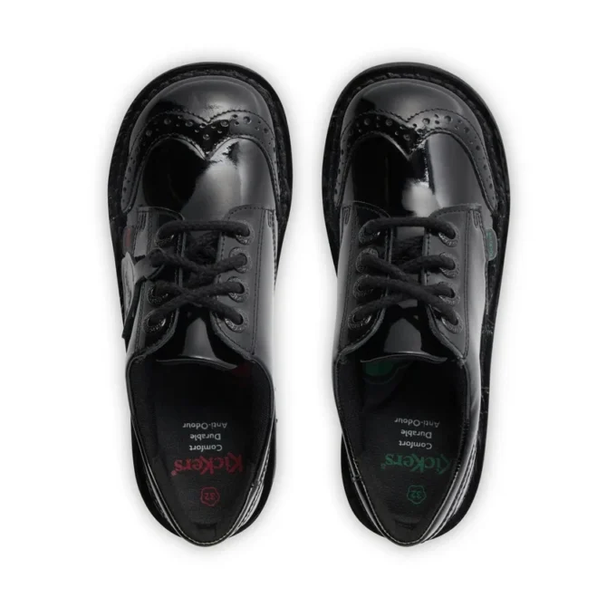 Jugend-Damen Kick Lo Brogue Lackleder Schwarz Jugend-Damen Kick Lo Brogue Lackleder Schwarz