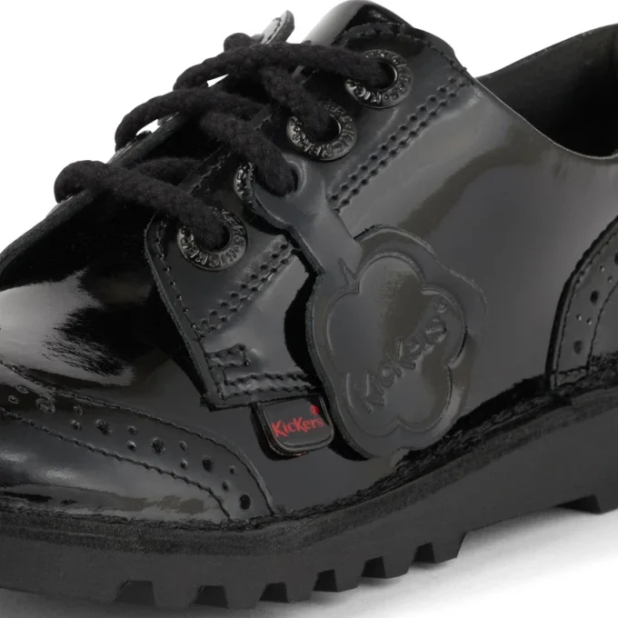 Jugend-Damen Kick Lo Brogue Lackleder Schwarz Jugend-Damen Kick Lo Brogue Lackleder Schwarz