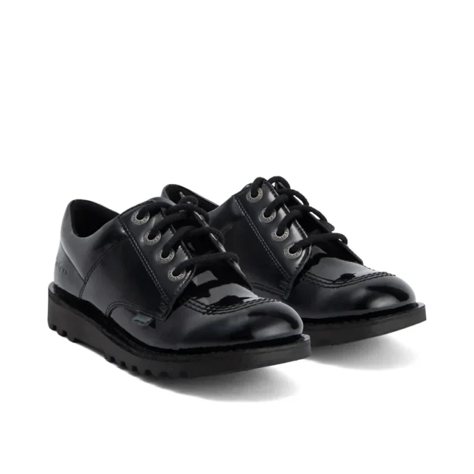 Jugend-Damen Kick Lo Lederimitat Lackleder Schwarz Jugend-Damen Kick Lo Lederimitat Lackleder Schwarz