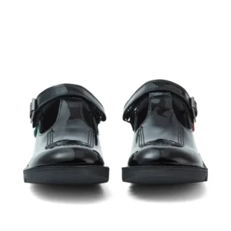 Jugend Damen Kick T-Bar Lackleder Schwarz