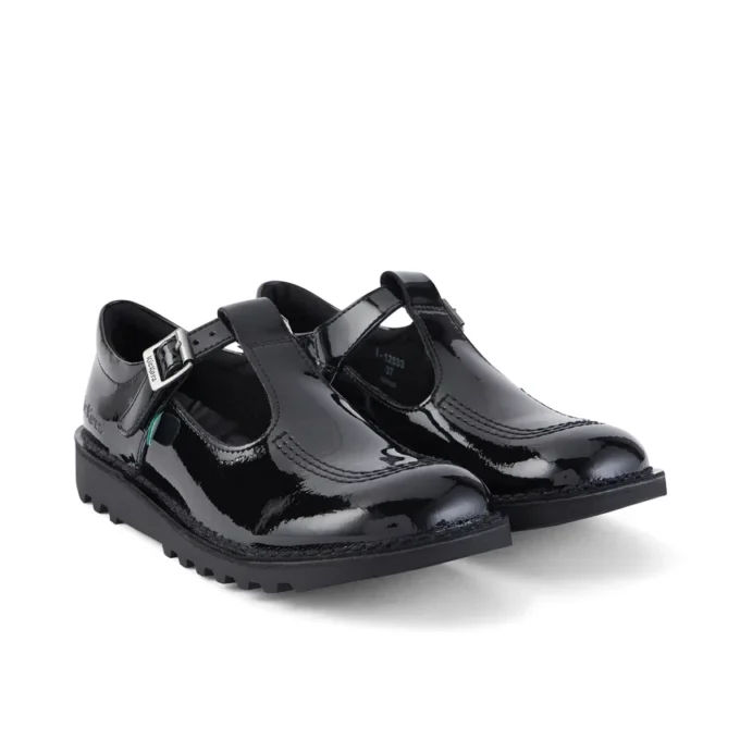 Jugend Damen Kick T-Bar Lackleder Schwarz Jugend Damen Kick T-Bar Lackleder Schwarz