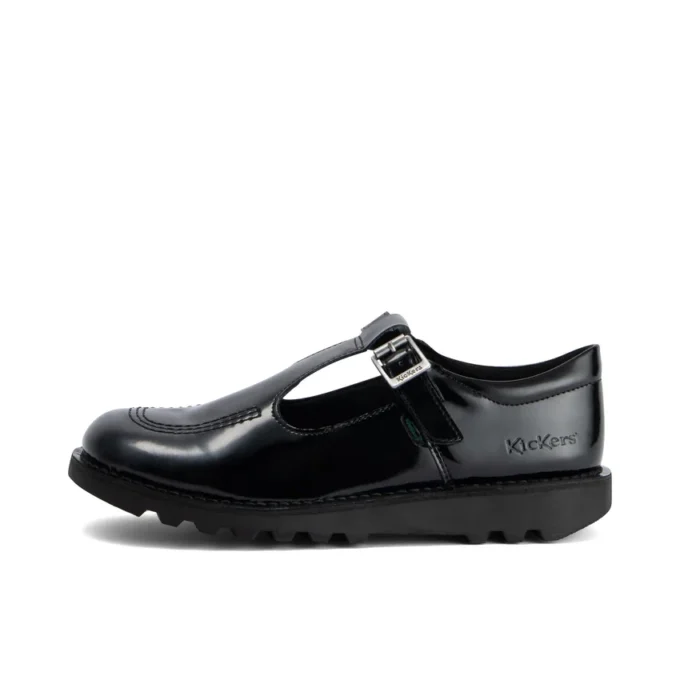 Jugend Damen Kick T-Bar Lederalternative Lackleder Schwarz Jugend Damen Kick T-Bar Lederalternative Lackleder Schwarz
