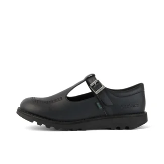 Jugend-Damen Kick T-Bar Lederimitat Schwarz