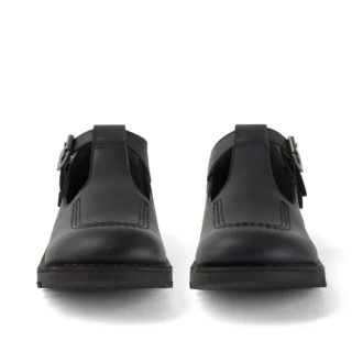 Jugend-Damen Kick T-Bar Lederimitat Schwarz