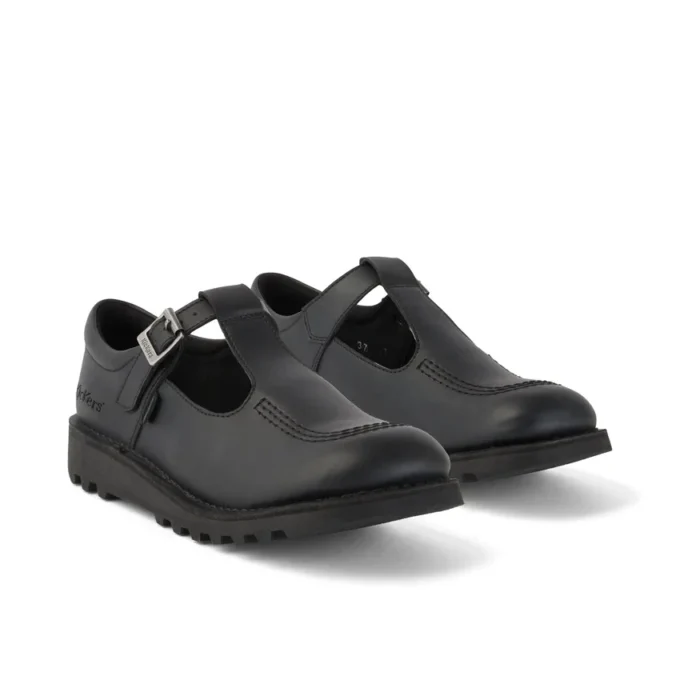 Jugend-Damen Kick T-Bar Lederimitat Schwarz Jugend-Damen Kick T-Bar Lederimitat Schwarz