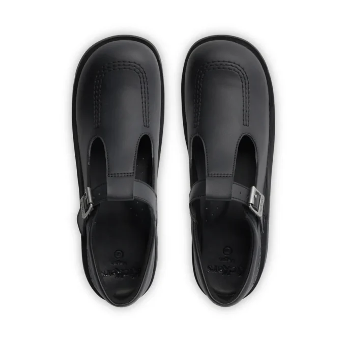 Jugend-Damen Kick T-Bar Lederimitat Schwarz Jugend-Damen Kick T-Bar Lederimitat Schwarz