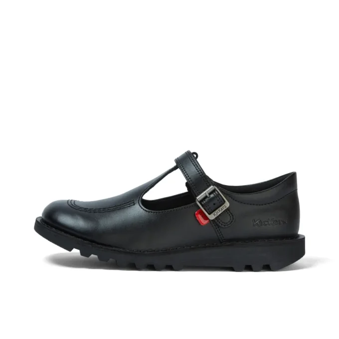 Jugend Damen Kick T-Bar Vel Leder Schwarz Jugend Damen Kick T-Bar Vel Leder Schwarz