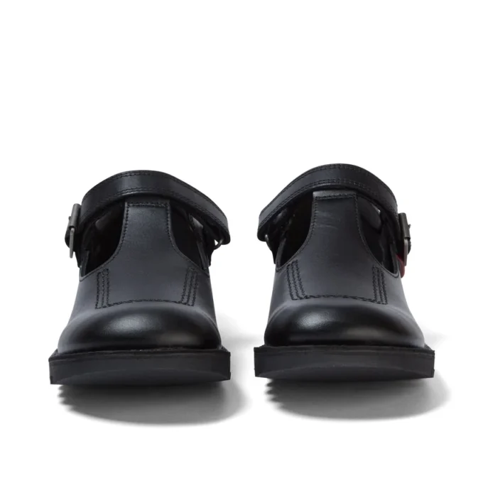 Jugend Damen Kick T-Bar Vel Leder Schwarz Jugend Damen Kick T-Bar Vel Leder Schwarz