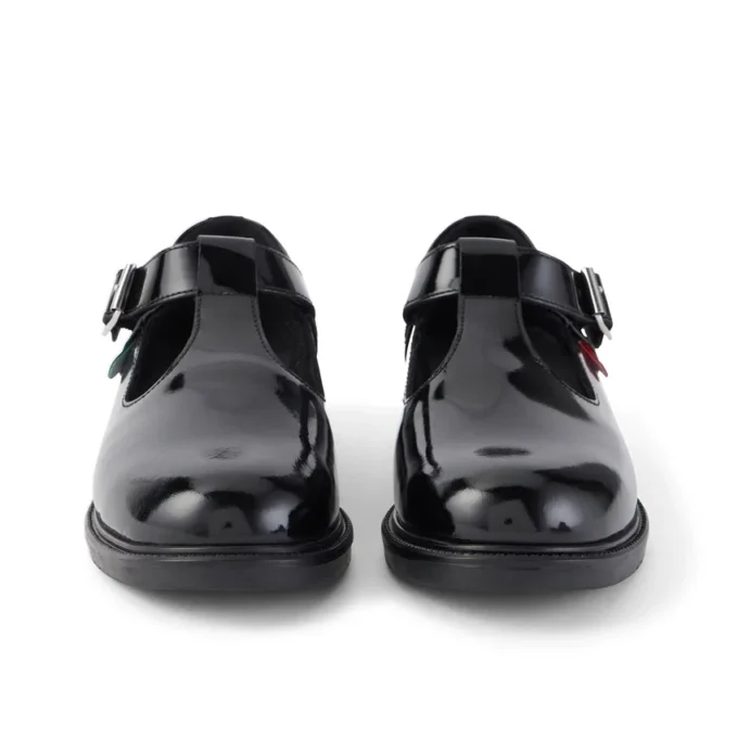Jugend Damen Lach T-Bar Leder Schwarz Jugend Damen Lach T-Bar Leder Schwarz