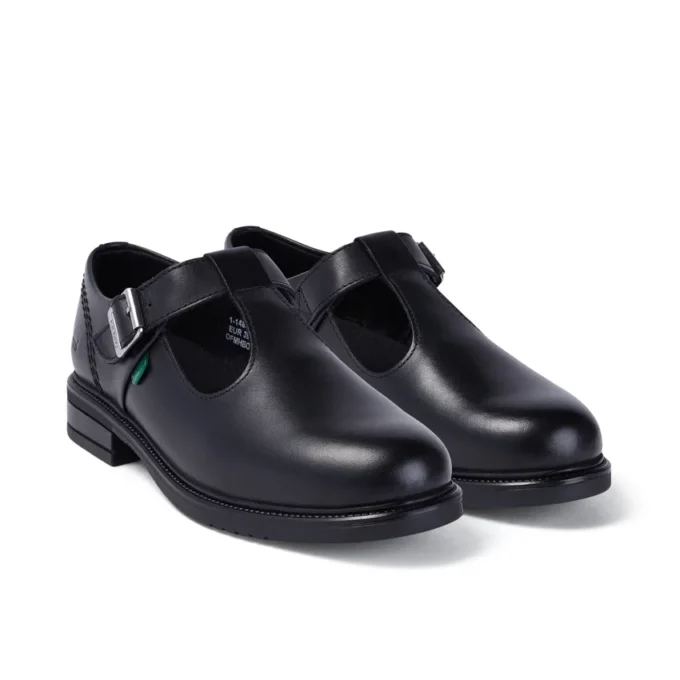 Jugend Damen Lach T-Bar Leder Schwarz Jugend Damen Lach T-Bar Leder Schwarz