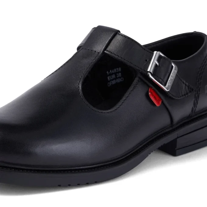Jugend Damen Lach T-Bar Leder Schwarz Jugend Damen Lach T-Bar Leder Schwarz