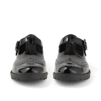 Jugend-Damen Lachly Brogue T-Bar Lackleder Schwarz
