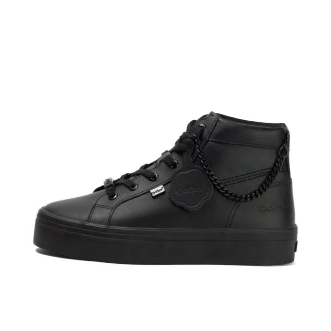 Jugend Damen Tovni Hi Stack Chain Leder Schwarz Jugend Damen Tovni Hi Stack Chain Leder Schwarz