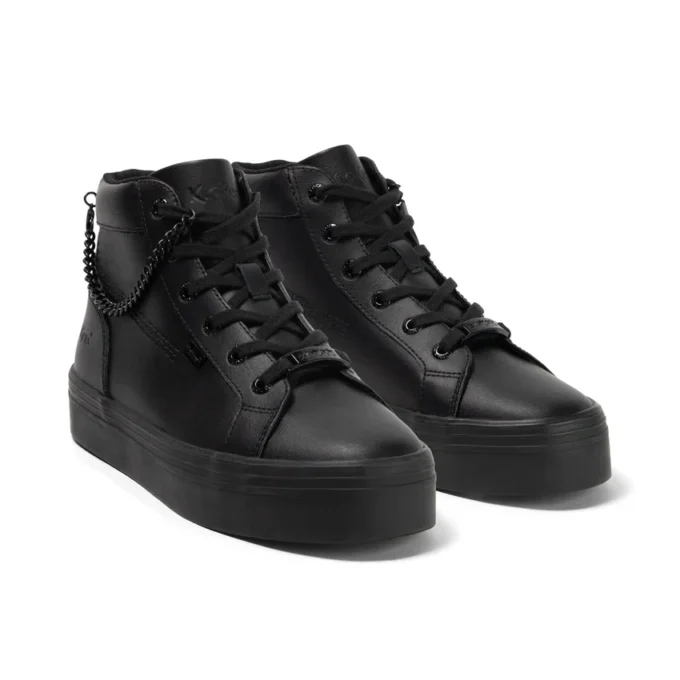 Jugend Damen Tovni Hi Stack Chain Leder Schwarz Jugend Damen Tovni Hi Stack Chain Leder Schwarz