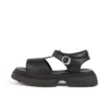 Jugend-Damenschuhe Kenzi Ledersandalen Schwarz Jugend-Damenschuhe Kenzi Ledersandalen Schwarz