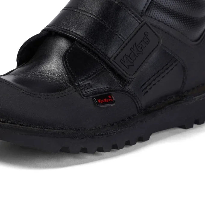 Junior Boys Kick Mid Scuff Leder Schwarz Junior Boys Kick Mid Scuff Leder Schwarz