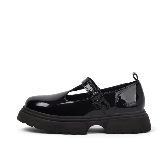 Junior Damen Kenzi T-Bar Lackleder Schwarz Junior Damen Kenzi T-Bar Lackleder Schwarz