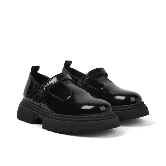 Junior Damen Kenzi T-Bar Lackleder Schwarz Junior Damen Kenzi T-Bar Lackleder Schwarz