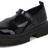 Junior Damen Kenzi T-Bar Lackleder Schwarz Junior Damen Kenzi T-Bar Lackleder Schwarz