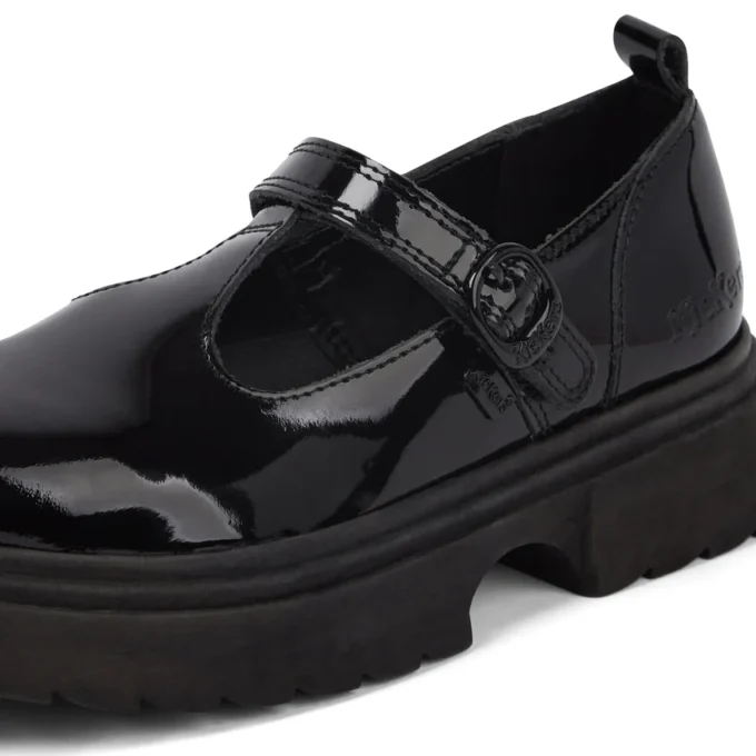 Junior Damen Kenzi T-Bar Lackleder Schwarz Junior Damen Kenzi T-Bar Lackleder Schwarz