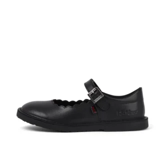 Junior Mädchen Adlar MJ Scallop Leder Schwarz