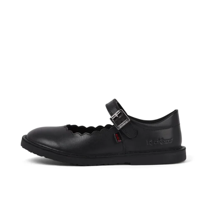 Junior Mädchen Adlar MJ Scallop Leder Schwarz Junior Mädchen Adlar MJ Scallop Leder Schwarz