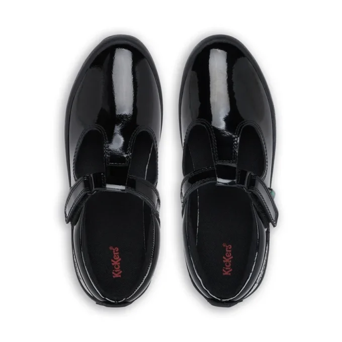 Junior Mädchen Kariko T-Bar Lackleder Schwarz Junior Mädchen Kariko T-Bar Lackleder Schwarz