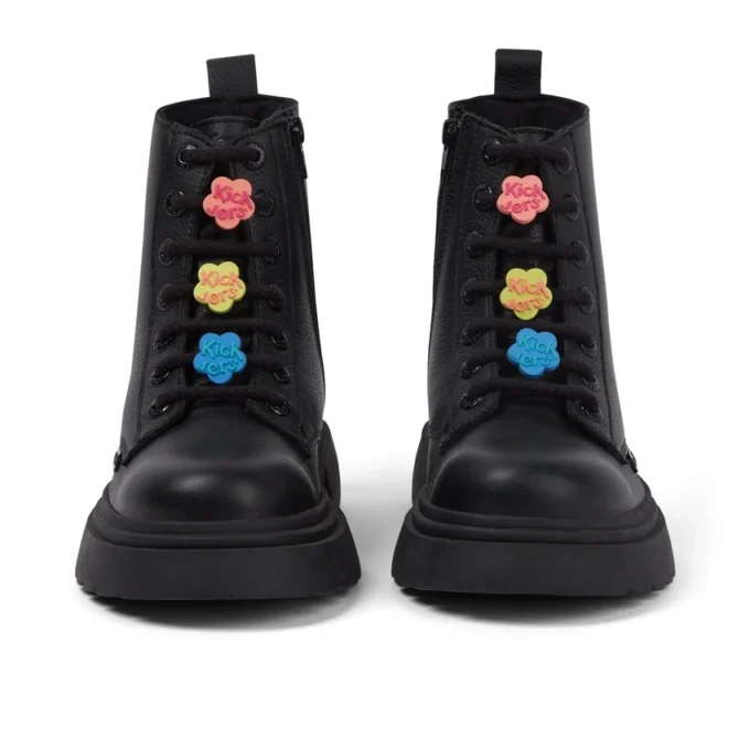 Junior Mädchen Kenzi Stiefel Charm Leder Schwarz