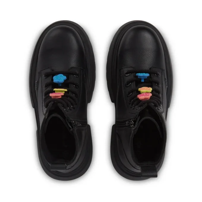 Junior Mädchen Kenzi Stiefel Charm Leder Schwarz