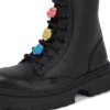 Junior Mädchen Kenzi Stiefel Charm Leder Schwarz