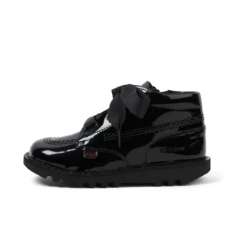 Junior Mädchen Kick Hi Ribbon Lackleder Schwarz