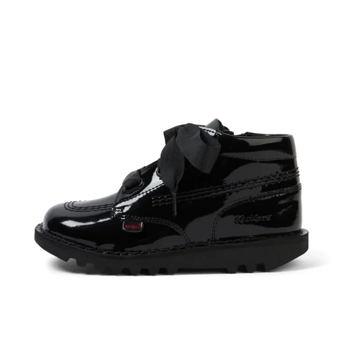 Junior Mädchen Kick Hi Ribbon Lackleder Schwarz