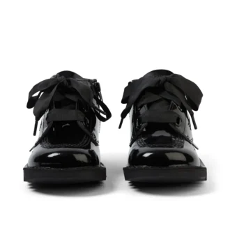Junior Mädchen Kick Hi Ribbon Lackleder Schwarz