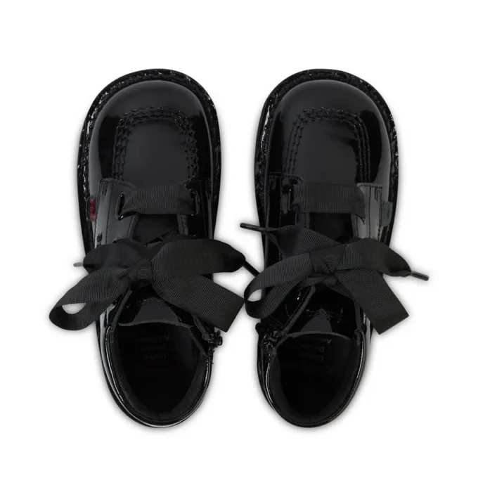 Junior Mädchen Kick Hi Ribbon Lackleder Schwarz