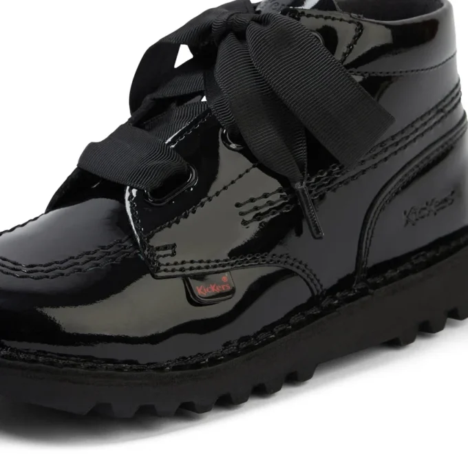 Junior Mädchen Kick Hi Ribbon Lackleder Schwarz