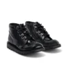 Junior Mädchen Kick Hi Zip Lederimitat Lackleder Schwarz