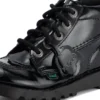 Junior Mädchen Kick Hi Zip Lederimitat Lackleder Schwarz