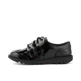 Junior Mädchen Kick Lo Brogue Lackleder Schwarz