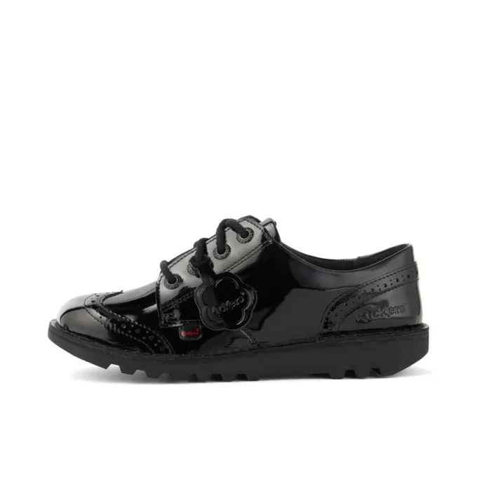 Junior Mädchen Kick Lo Brogue Lackleder Schwarz Junior Mädchen Kick Lo Brogue Lackleder Schwarz